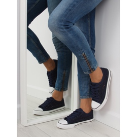 Sneakers de renda azul marinho para mulher NB89P Blue 2