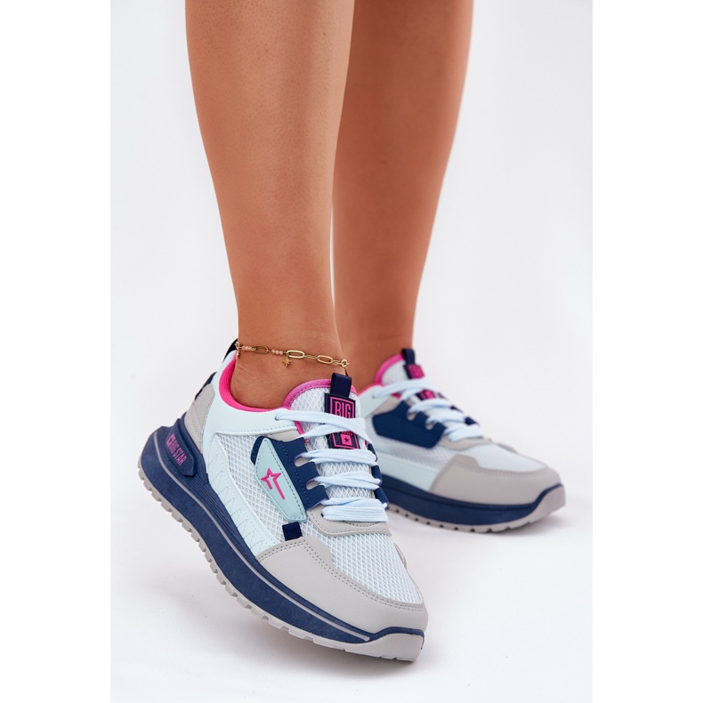 Sapatos esportivos femininos na plataforma Big Star RR274A225 Hi-Polish Blue System azul 2