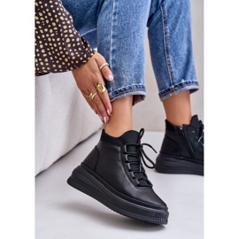 Calçados esportivos de couro leve na plataforma Artiker 55C1041 preto 3