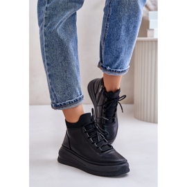 Calçados esportivos de couro leve na plataforma Artiker 55C1041 preto 1