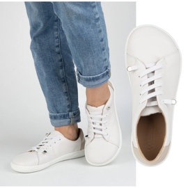 WASAK Sapatos descalços femininos couro minimalista 0771w branco 1