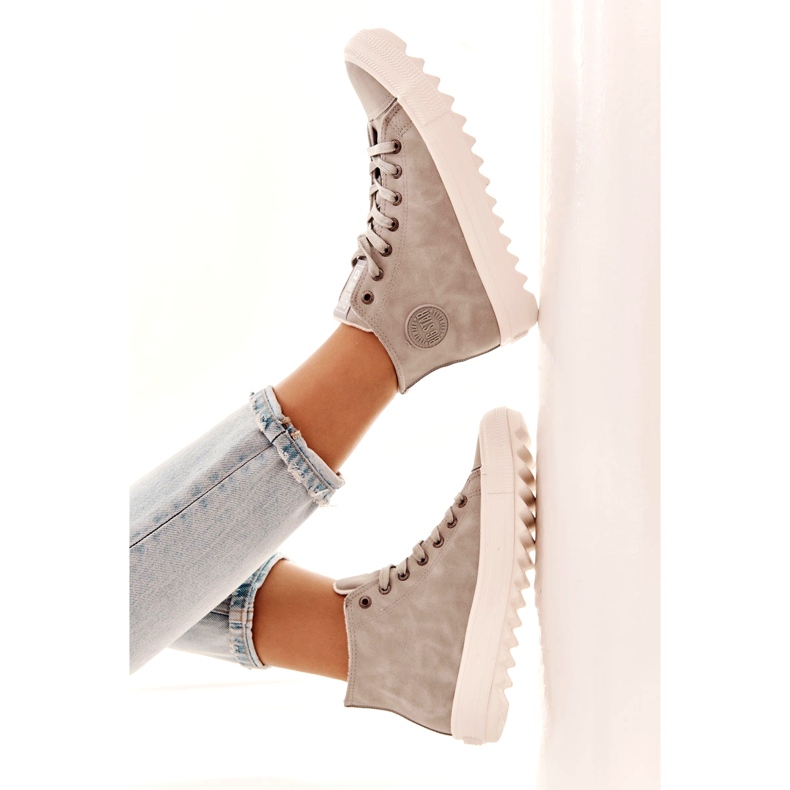 Big Star Grande estrela feminina Sneakers High Isoled Grey EE274114 cinza 3