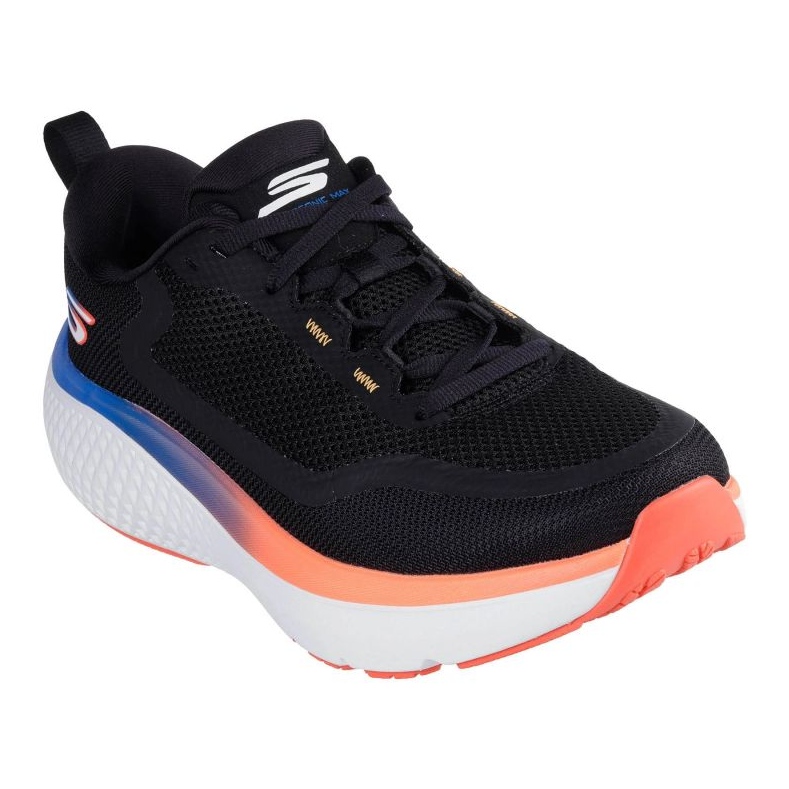 Tênis de corrida skechers vão correr supersônico max 246086-bkmt preto 1