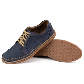 Antex Sapatos de couro masculino Modelo casual 313GT azul marinho 2