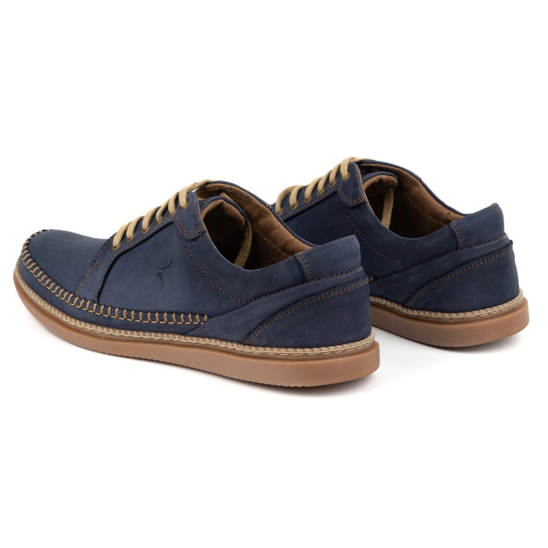 Antex Sapatos de couro masculino Modelo casual 313GT azul marinho 3