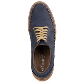 Antex Sapatos de couro masculino Modelo casual 313GT azul marinho 5