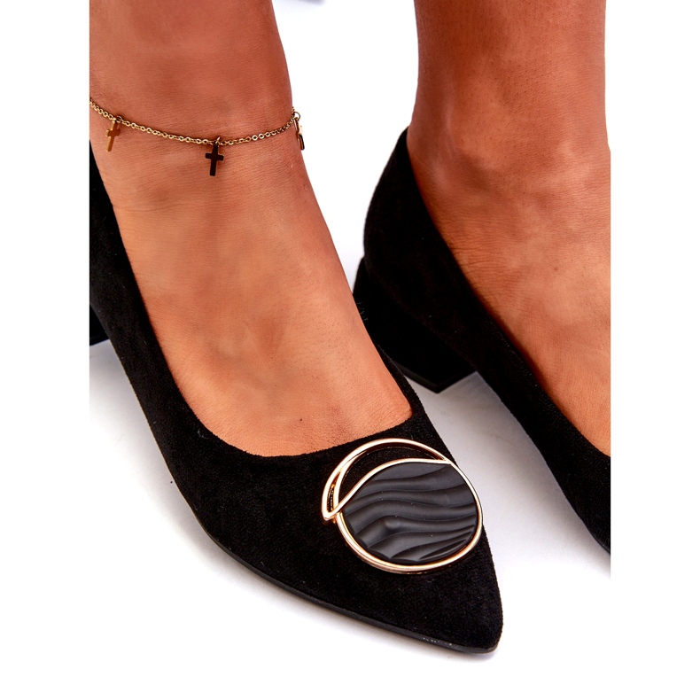 Bombas femininas de salto baixo feminino com eco-eco-s.barski kv27-037 preto 4