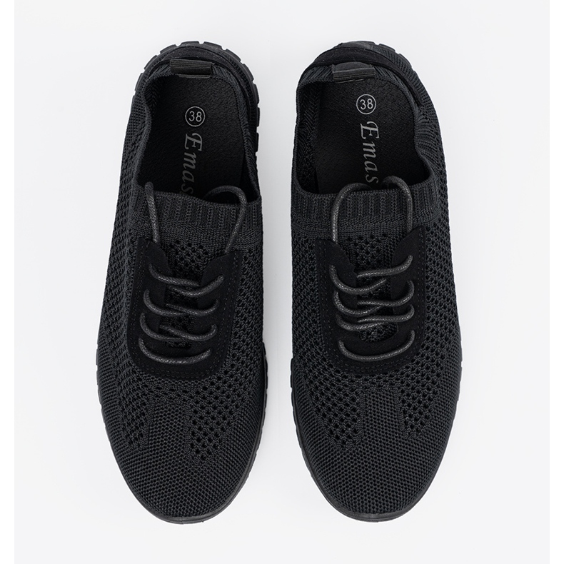 Black OpenWork Sapatos Esportivos Femininos preto 1