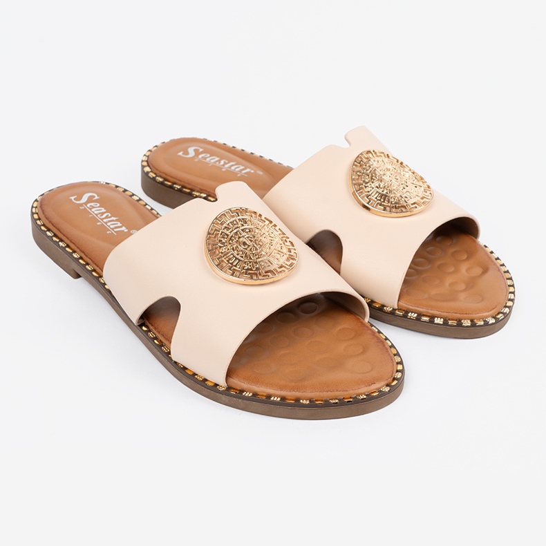 Seastar Flas leves com uma decoração de ouro bege 1