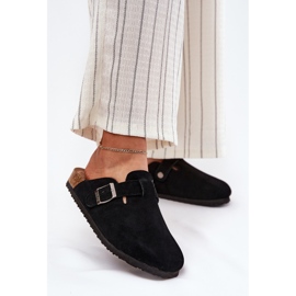 Big Star Flip de camurça feminina -Flops com grande estrela RR274A384 CLAMP preto 2