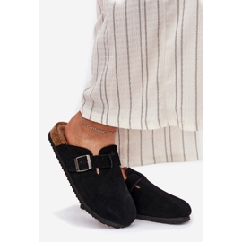 Big Star Flip de camurça feminina -Flops com grande estrela RR274A384 CLAMP preto 1