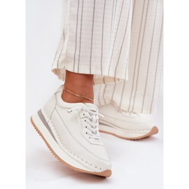 Big Star Tênis de couro feminino na grande estrela rr274a333 plataforma branca branco 2