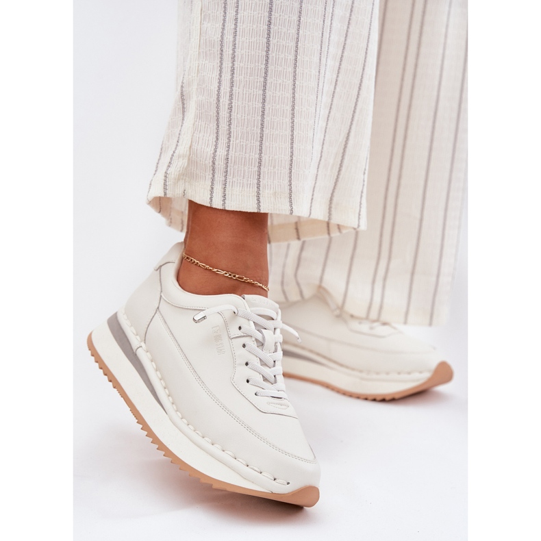 Big Star Tênis de couro feminino na grande estrela rr274a333 plataforma branca branco 2