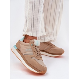 Camurça feminina tênis Big Star RR274A048 Hi-Poly Dark-Tone System bege 1