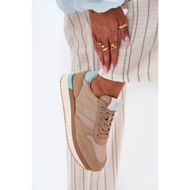 Camurça feminina tênis Big Star RR274A048 Hi-Poly Dark-Tone System bege 2