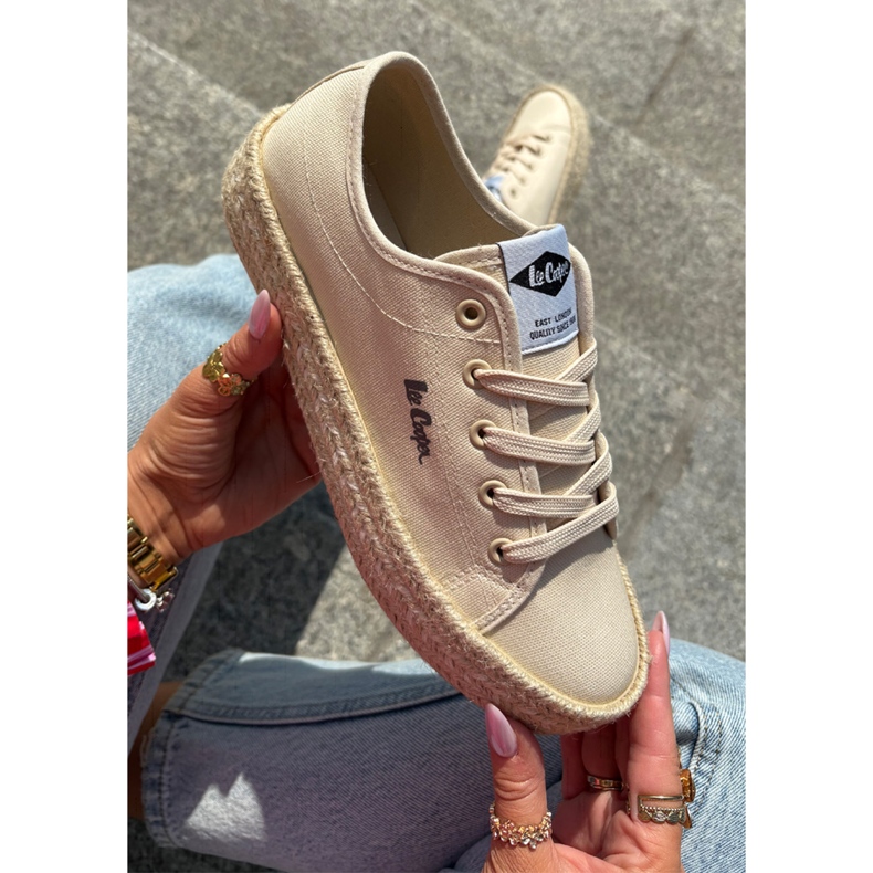 Tênis femininos com Lee Cooper LCW-25-44-3215 Braid bege 1