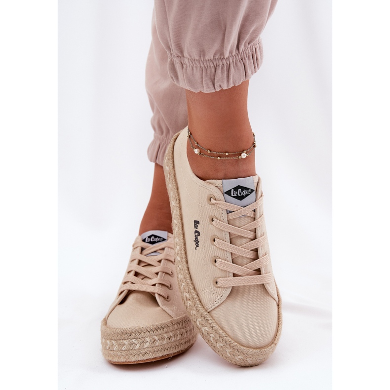 Tênis femininos com Lee Cooper LCW-25-44-3215 Braid bege 2