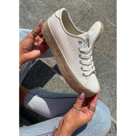 Tênis femininos na plataforma com a trança Lee Cooper LCW-25-02-3284 bege 1