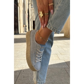 Tênis femininos na plataforma com Lee Cooper LCW-25-02-3283 Blue Braid azul 2