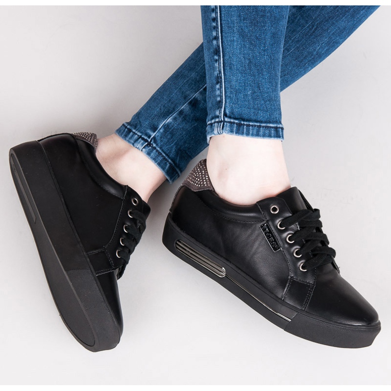 Vices sapatos esportivos de plataforma preto marrom 1