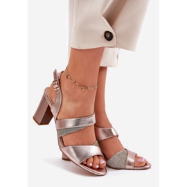 Sandálias femininas no Pilar Pink Sk866 Sergio Leone SK866 dourado 1