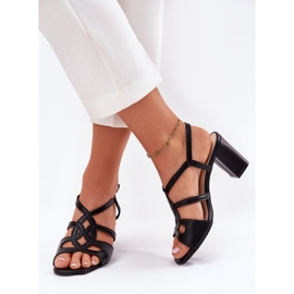 Sandálias de grama alta feminina Sergio Leone Sk884 Black preto 2