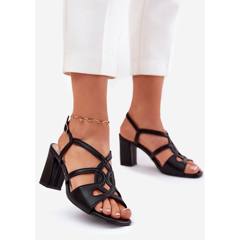 Sandálias de grama alta feminina Sergio Leone Sk884 Black preto 1