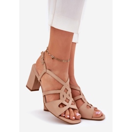 Saltos femininos com Sergio Leone Sk884 Bege 1