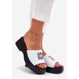 Flip de couro feminino com um Vinceza 79526 White branco 1 Flip de couro feminino com um Vinceza 79526 White branco 1