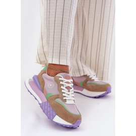 Big Star Tênis de camurça feminina na grande estrela RR274815 Plataforma de sistema rosa-poloneco Hi-Polish 2