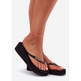 Flip -flops femininos nas cunhas Big Star RR274A549 Black preto 1