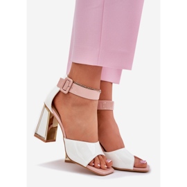 Sandálias femininas pintadas no post branco Vinceza 20266 1