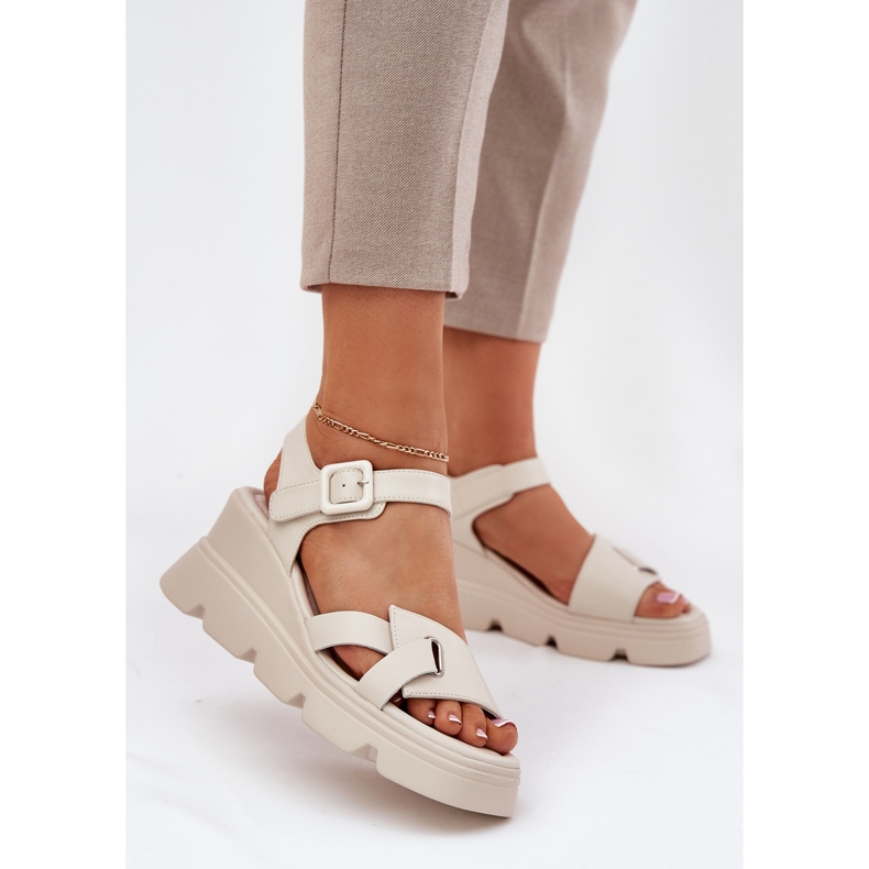 ARTIKER Sandálias de couro feminino para arte antiga 54c1624 bege 2