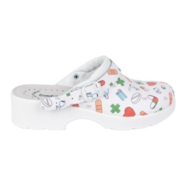 Vriston Sapatos femininos Coloques de couro chinelos com projetos médicos COMFOOTY ALICE branco 1