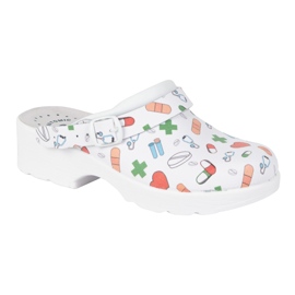 Vriston Sapatos femininos Coloques de couro chinelos com projetos médicos COMFOOTY ALICE branco 2