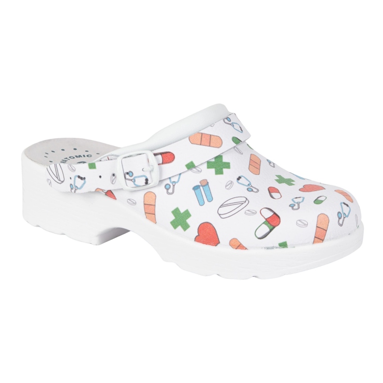 Vriston Sapatos femininos Coloques de couro chinelos com projetos médicos COMFOOTY ALICE branco 2