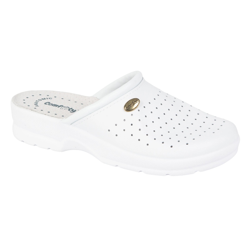 Vriston Sapatos femininos chinelos médicos COMFOTY ALESSIA branco 2