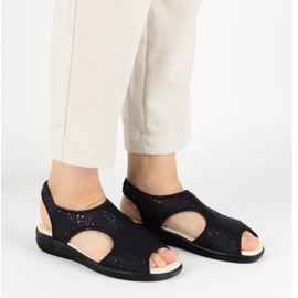 Vriston Sapatos femininos sandálias flexíveis COMFOOT EMMA BLACK GLOSSY preto 2