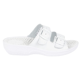 Vriston Sapatos femininos FLAPS ajustáveis ​​Fakirki Massageando com picos nadia branco 1