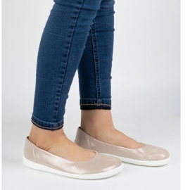 Olivier Sapatos de couro minimalista feminino de pés descalços -em 1771 pol cetim rosa 1