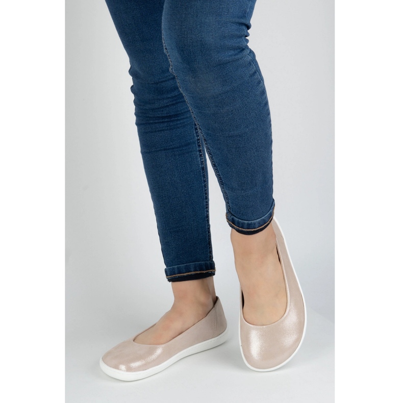 Olivier Sapatos de couro minimalista feminino de pés descalços -em 1771 pol cetim rosa 2