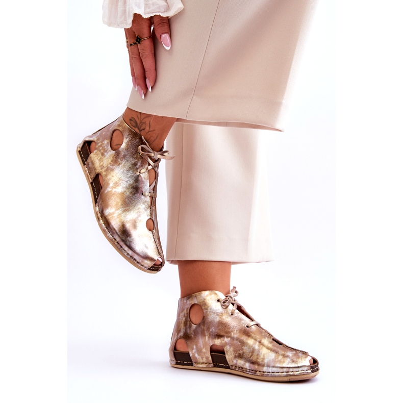 Botas Maciejka de couro claro 03426-42 ouro dourado 2 Botas Maciejka de couro claro 03426-42 ouro dourado 2