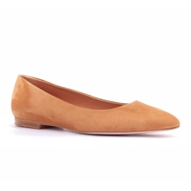 Marco Shoes Ballerinas de couro feminino 1964p-043-1 bege 1