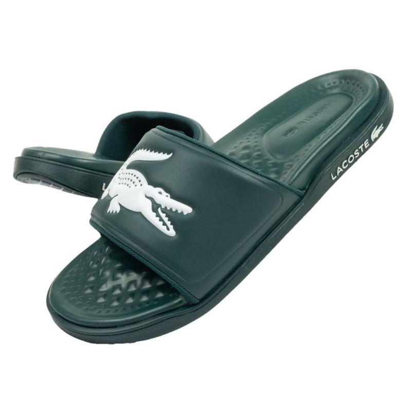 Chinelos Lacoste Croco Dualiste 202D2 743CMA00202D2 verde 1 Chinelos Lacoste Croco Dualiste 202D2 743CMA00202D2 verde 1
