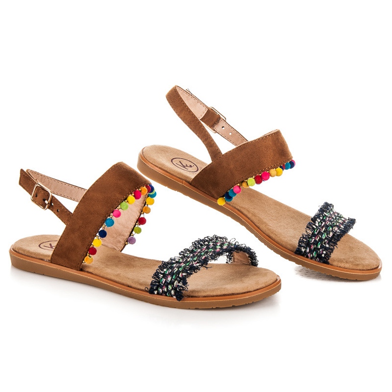 Kylie Sandálias rasas com fivela multicolorido 1 Kylie Sandálias rasas com fivela multicolorido 1