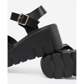 Seastar Sandálias pretas femininas em uma plataforma alta preto 1