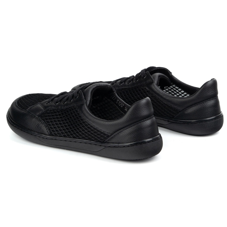 WASAK Sapatos descalços femininos couro minimalista 0772sw preto 1