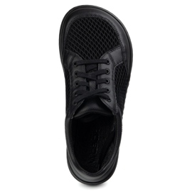 WASAK Sapatos descalços femininos couro minimalista 0772sw preto 2