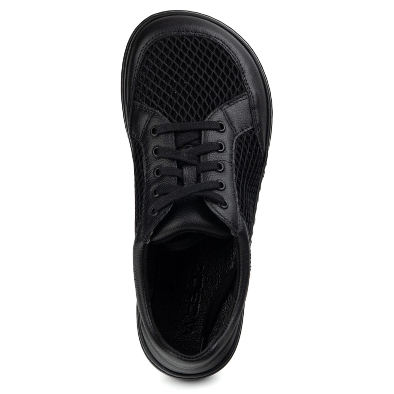 WASAK Sapatos descalços femininos couro minimalista 0772sw preto 2