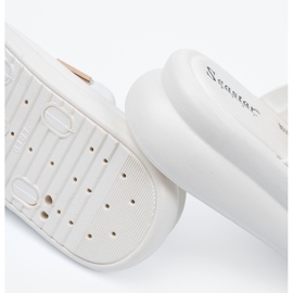 Seastar Chinelos com fivelas de ouro na plataforma branca branco 1